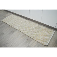 Chevron Patterned Jute And Cotton Chenille Rug, Ivory