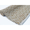 Chevron Patterned Jute And Cotton Chenille Rug, Ivory