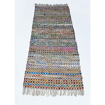 Fringe Ends Jute-Recycle Cotton Cuttings Monterey Chindi Rug, Multi