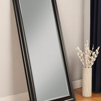 Full Length Leaner Mirror With a Rectangular Polystyrene Frame, Black