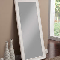 Full Length Leaner Mirror With a Rectangular Polystyrene Frame, White
