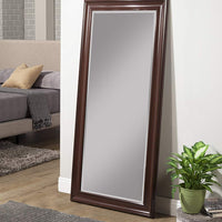 Full Length Leaner Mirror With a Rectangular Polystyrene Frame, Cherry Brown