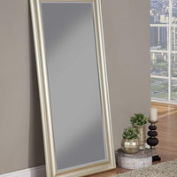 Full Length Leaner Mirror With a Rectangular Polystyrene Frame, Silver