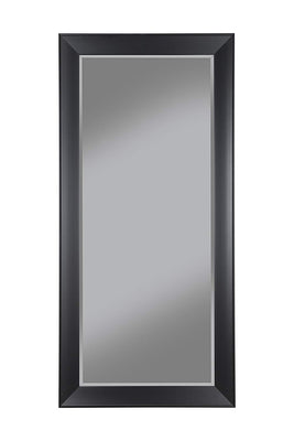 Contemporary Full Length Leaner Mirror With Rectangular Polystyrene Frame, Black