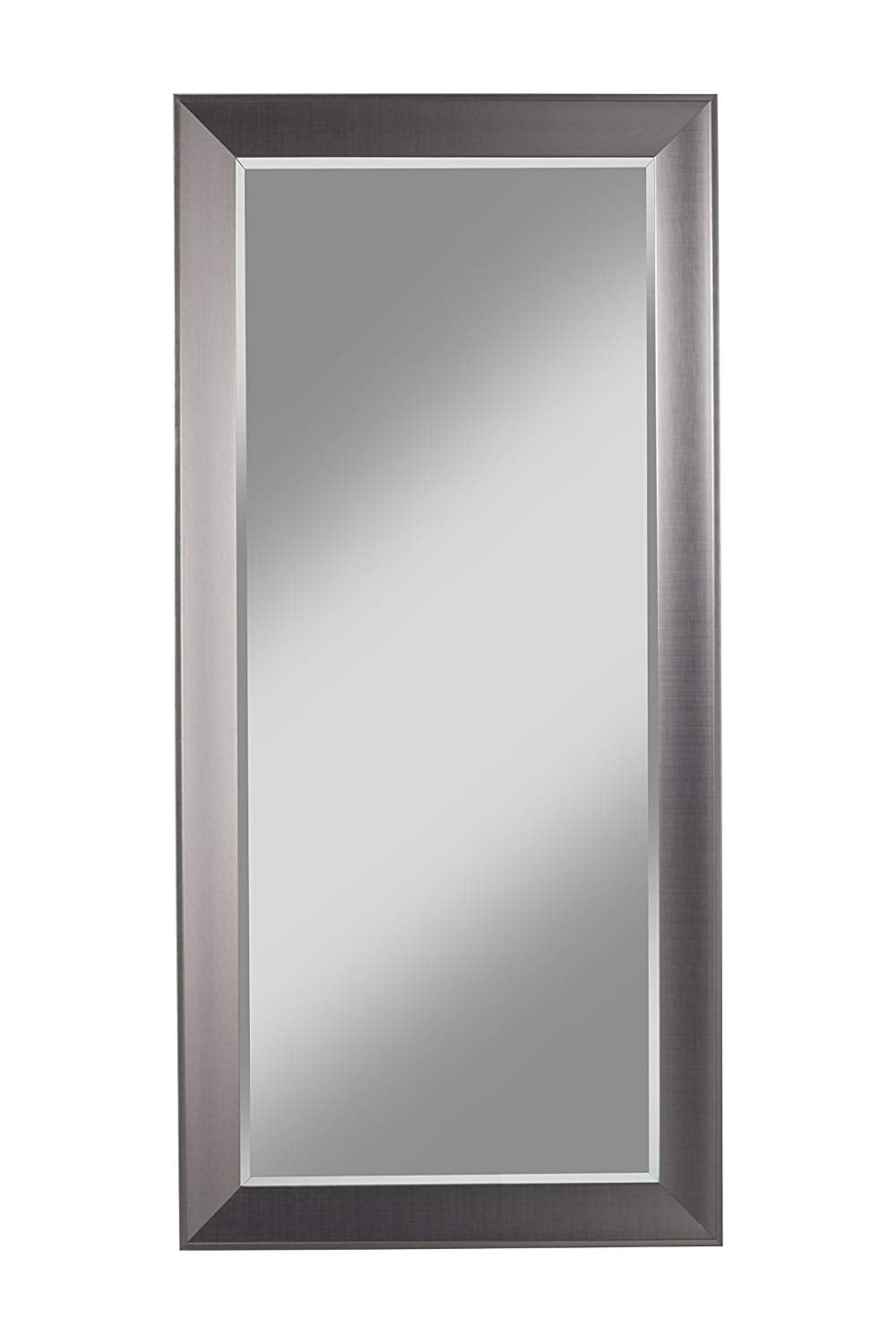 Contemporary Full Length Leaner Mirror With Rectangular Polystyrene Frame, Silver