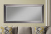Contemporary Full Length Leaner Mirror With Rectangular Polystyrene Frame, Silver