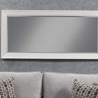 Contemporary Full Length Leaner Mirror With a Rectangular Polystyrene Frame, White