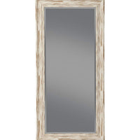 Farmhouse Style Full Length Leaner Mirror With Polystyrene Frame, Antique White