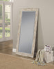 Farmhouse Style Full Length Leaner Mirror With Polystyrene Frame, Antique White