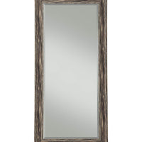 Farmhouse Style Full Length Leaner Mirror With Polystyrene Frame, Antique Black