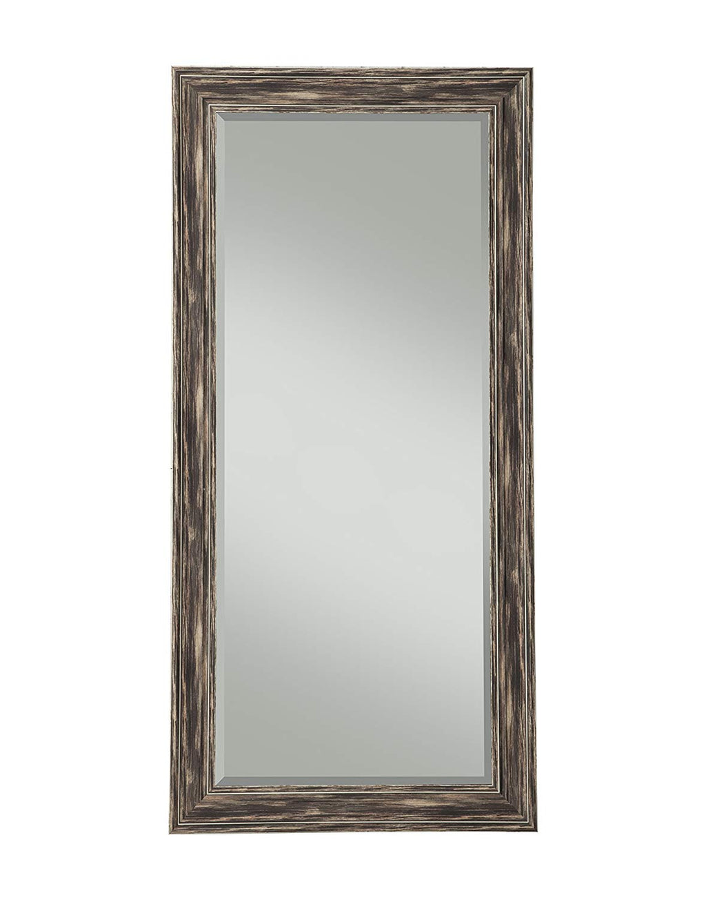 Farmhouse Style Full Length Leaner Mirror With Polystyrene Frame, Antique Black