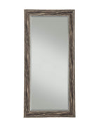 Farmhouse Style Full Length Leaner Mirror With Polystyrene Frame, Antique Black