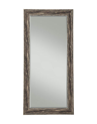 Farmhouse Style Full Length Leaner Mirror With Polystyrene Frame, Antique Black