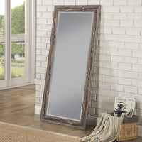 Farmhouse Style Full Length Leaner Mirror With Polystyrene Frame, Antique Black