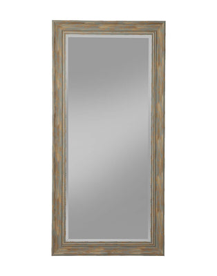 Farmhouse Style Full Length Leaner Mirror With Polystyrene Frame, Blue