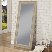 Farmhouse Style Full Length Leaner Mirror With Polystyrene Frame, Blue