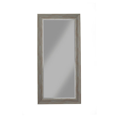 Farmhouse Style Full Length Leaner Mirror With Polystyrene Frame, Antique Gray