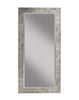 Full Length Leaner Mirror With Metal Hammered Frame, Gray