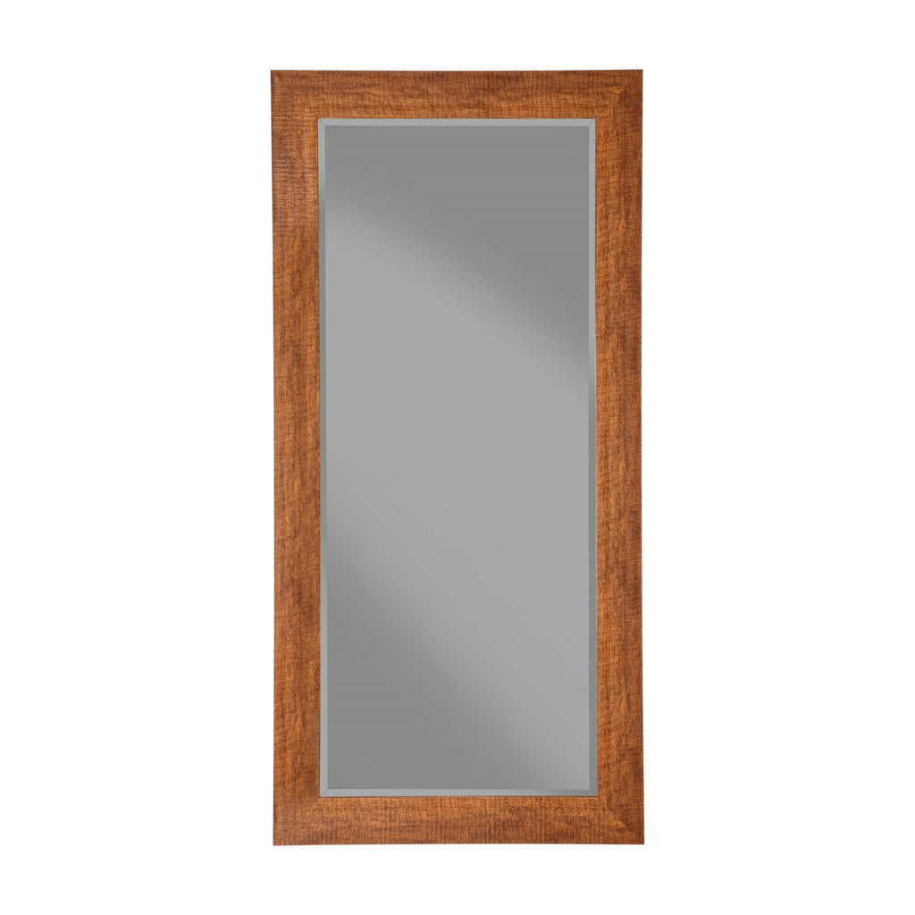 Full Length Rectangular Leaner Mirror With Polystyrene Frame, Honey Tobacco Brown
