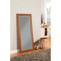 Full Length Rectangular Leaner Mirror With Polystyrene Frame, Honey Tobacco Brown