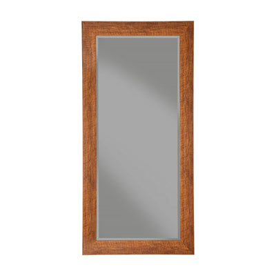 Full Length Rectangular Leaner Mirror With Polystyrene Frame, Honey Tobacco Brown