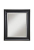 Polystyrene Framed Wall Mirror With Beveled Glass , Black