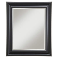 Polystyrene Framed Wall Mirror With Beveled Glass , Black