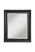 Polystyrene Framed Wall Mirror With Beveled Glass , Black