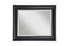 Polystyrene Framed Wall Mirror With Beveled Glass , Black