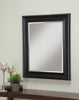 Polystyrene Framed Wall Mirror With Beveled Glass , Black