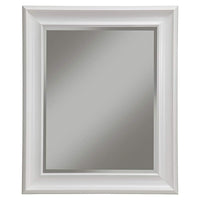 Polystyrene Framed Wall Mirror With Beveled Glass, White