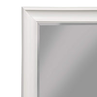 Polystyrene Framed Wall Mirror With Beveled Glass, White