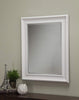 Polystyrene Framed Wall Mirror With Beveled Glass, White