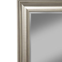 Polystyrene Framed Wall Mirror With Beveled Glass, Champagne Silver