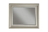 Polystyrene Framed Wall Mirror With Beveled Glass, Champagne Silver