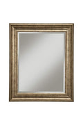 Polystyrene Framed Wall Mirror With Beveled Glass, Antique Gold