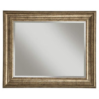 Polystyrene Framed Wall Mirror With Beveled Glass, Antique Gold