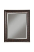 Polystyrene Framed Wall Mirror With Beveled Glass, Oil Rubbed Bronze