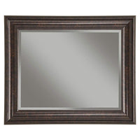 Polystyrene Framed Wall Mirror With Beveled Glass, Oil Rubbed Bronze