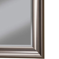 Polystyrene Framed Wall Mirror With Beveled Glass, Silver