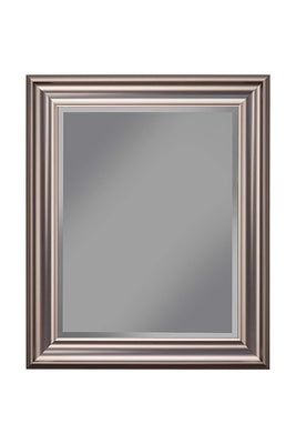 Polystyrene Framed Wall Mirror With Beveled Glass, Silver