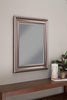 Polystyrene Framed Wall Mirror With Beveled Glass, Silver