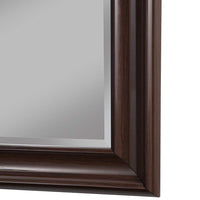 Polystyrene Framed Wall Mirror With Beveled Glass, Cherry Brown