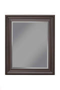 Polystyrene Framed Wall Mirror With Beveled Glass, Espresso Brown