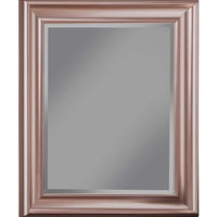 Polystyrene Framed Wall Mirror With Beveled Glass, Rose Gold