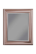 Polystyrene Framed Wall Mirror With Beveled Glass, Rose Gold