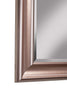 Polystyrene Framed Wall Mirror With Beveled Glass, Rose Gold