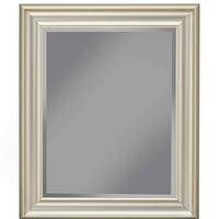 Polystyrene Framed Wall Mirror With Beveled Glass, Silver