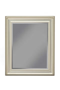 Polystyrene Framed Wall Mirror With Beveled Glass, Silver