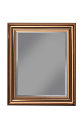 Polystyrene Framed Wall Mirror With Beveled Glass, Copper